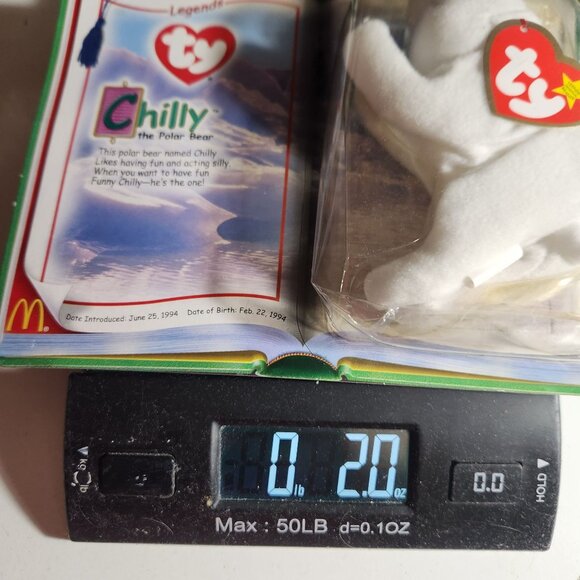 Ty Legends Teenie Beanie Baby McDonalds CHILLY The Polar Bear Plush VTG - Picture 9 of 9